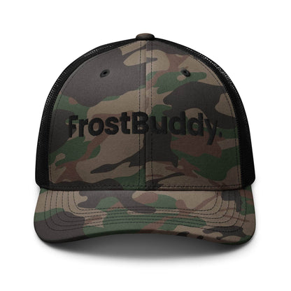 Frost Buddy Camo/Black Logo Camouflage Trucker Hat #color_camo/black