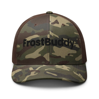 Frost Buddy Camo/Brown Logo Camouflage Trucker Hat #color_camo/brown