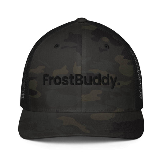 Frost Buddy Multicam Black/Black Logo Closed-back Trucker Cap #color_multicam black/black