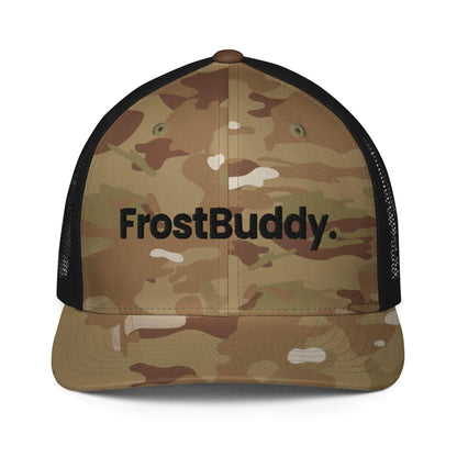Frost Buddy Multicam Green/Black Logo Closed-back Trucker Cap #color_multicam green/black